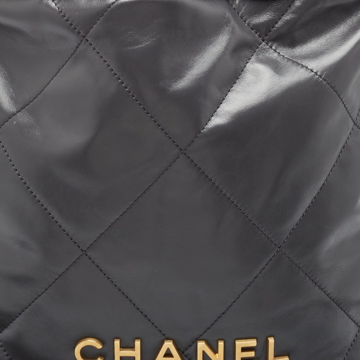 CHANEL Grey Quilted Leather 22 Backpack