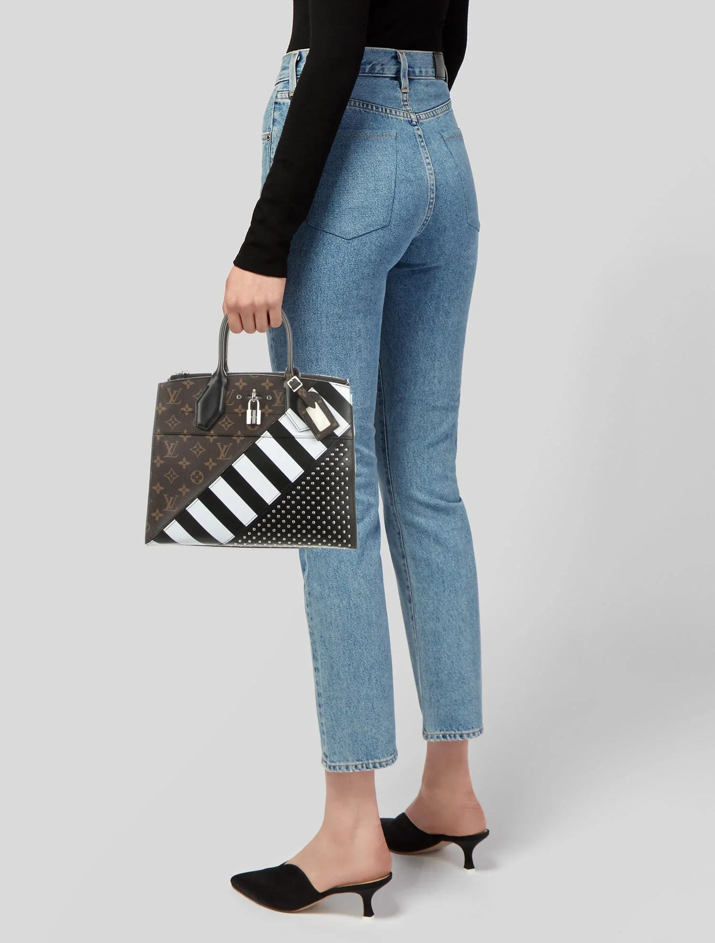 LOUIS VUITTON CALFSKIN MONOGRAM CITY STEAMER STUD MM MINI HANDBAG