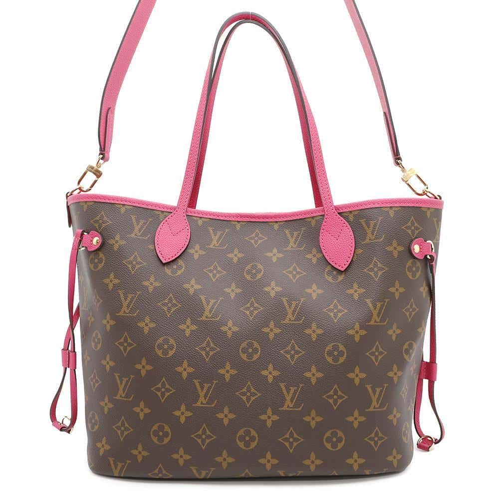 LOUIS VUITTON Neverfull・Inside Out Buffalo Pondichery LeatherPinkM12707 Monogram Size MM