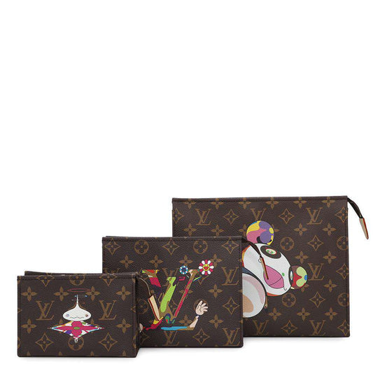 LOUIS VUITTON LV × TM Trio・Toiletry Pouch BrownM13762 Monogram