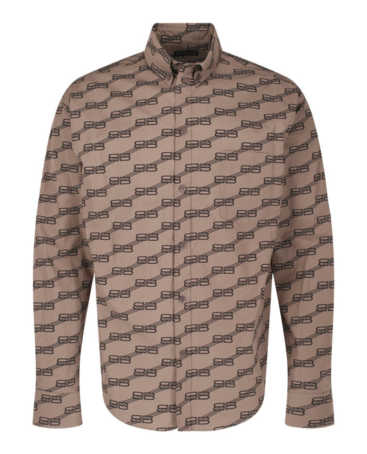 Balenciaga Monogram Long Sleeve Shirt Mens 662983T-ML36-9378