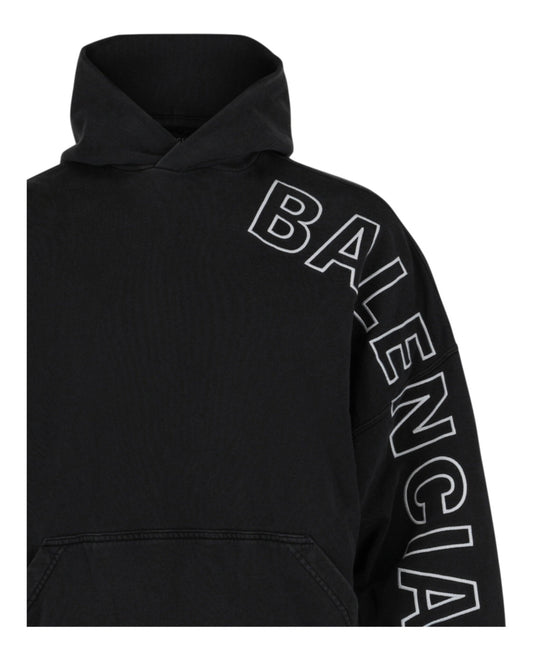 Balenciaga Logo Embroidered Oversized Hoodie Unisex-Adult 739024-TOVV2-9034