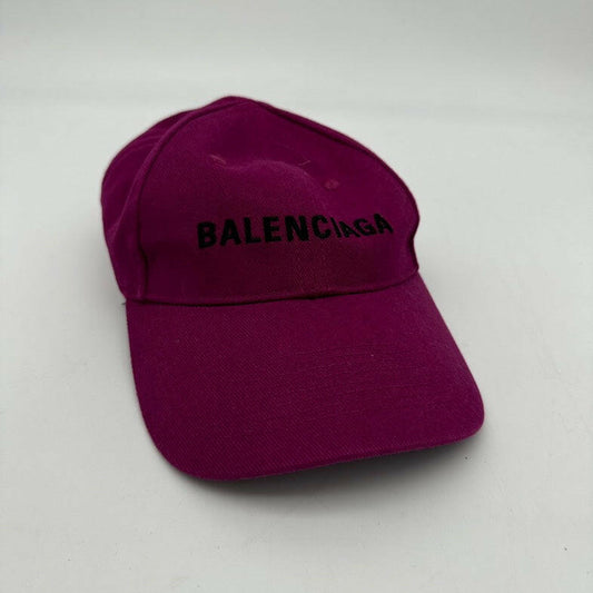 Balenciaga Canvas Peaked Cap in Burgundy