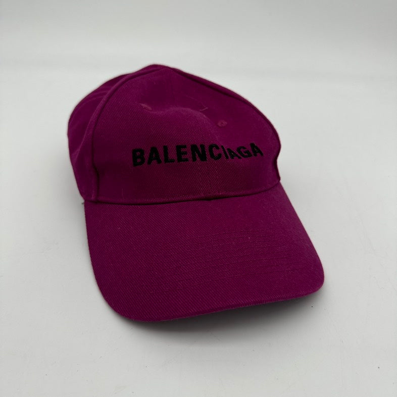 Balenciaga Canvas Peaked Cap in Burgundy
