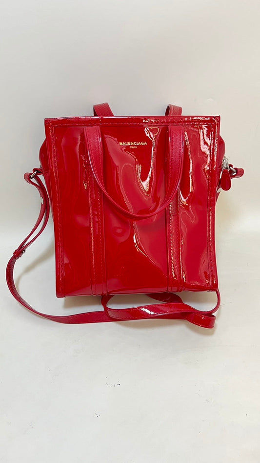 Balenciaga Red Patent Leather Top Handle Bag