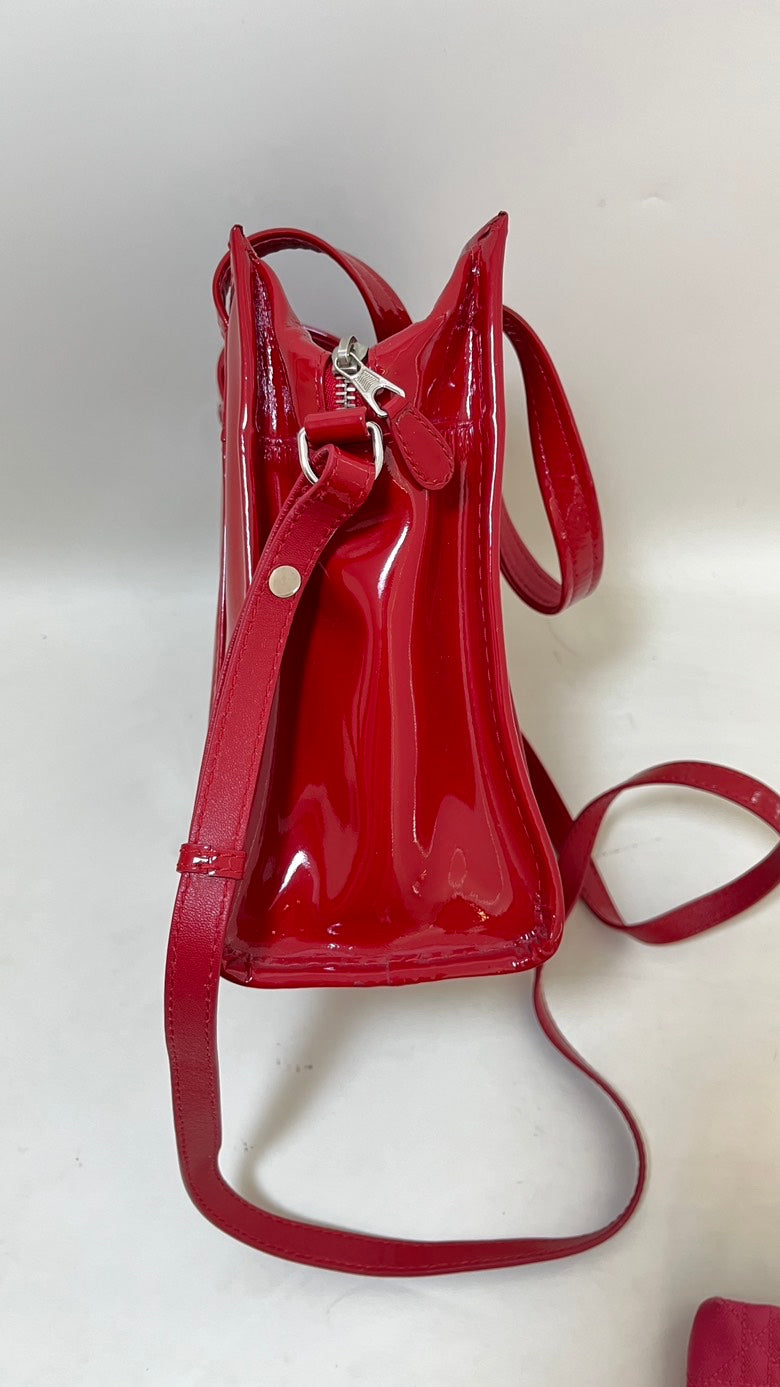 Balenciaga Red Patent Leather Top Handle Bag