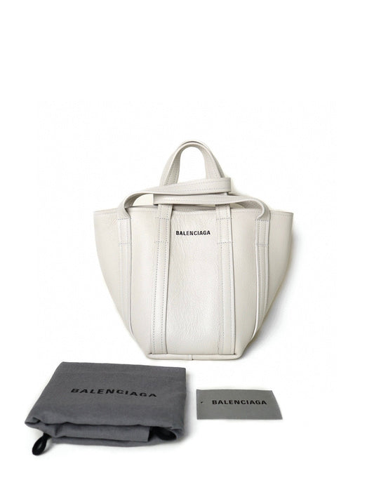 Balenciaga White Leather Bucket Bag