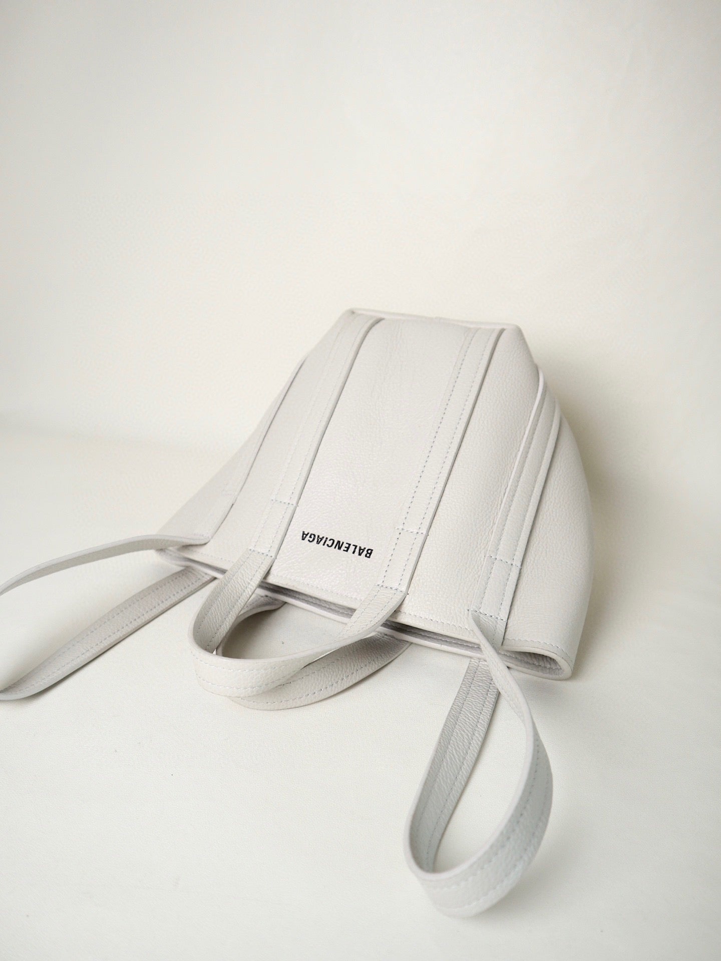 Balenciaga White Leather Bucket Bag