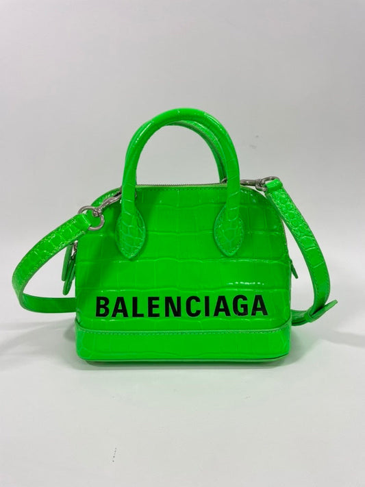 BALENCIAGA 2way Neo Classic Mini Green Leather Crossbody Bag