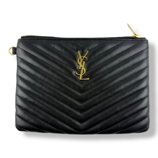 Saint Laurent Cassandre Matalesse Jolie Black Clutch Pouch