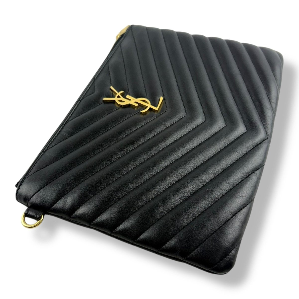 Saint Laurent Cassandre Matalesse Jolie Black Clutch Pouch
