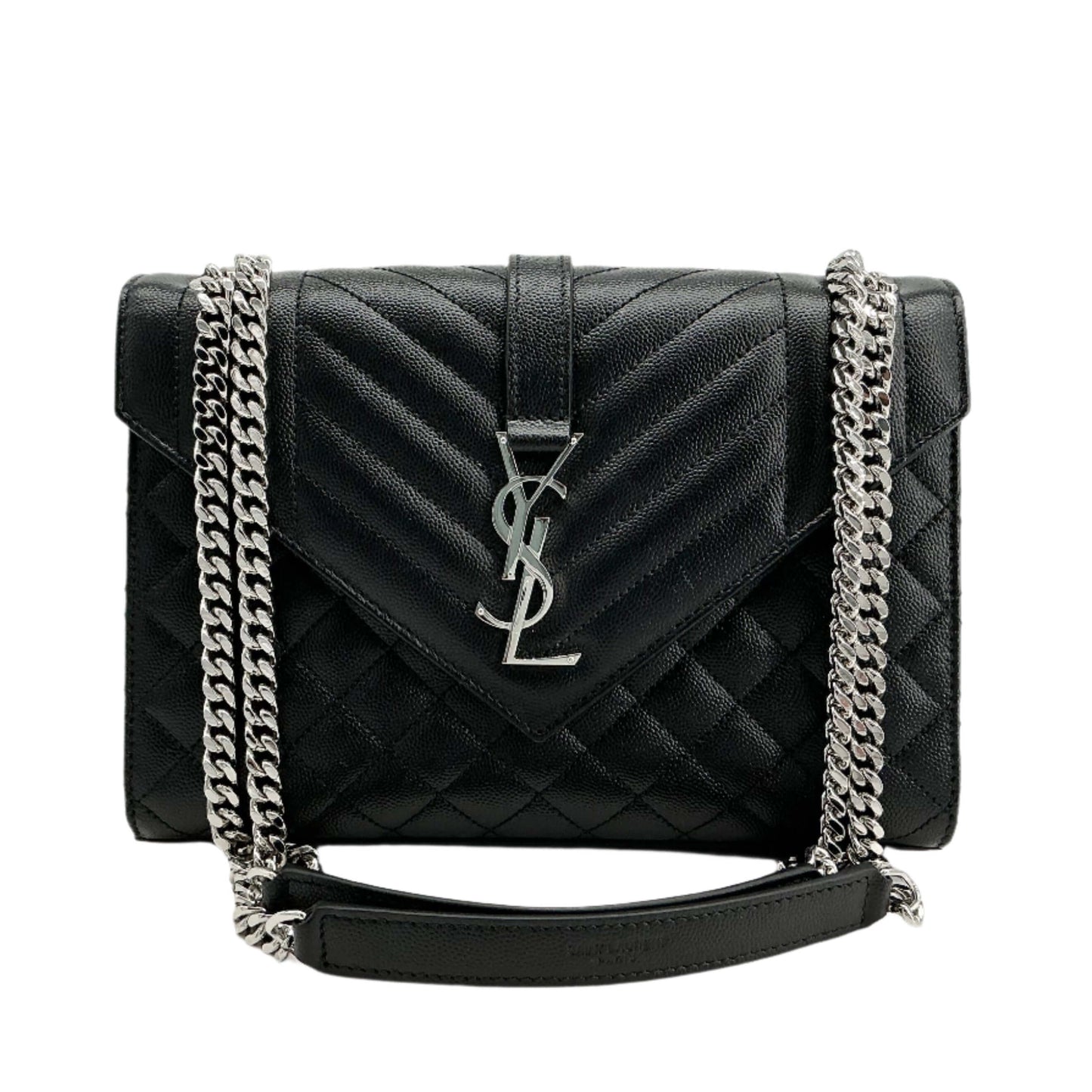 Saint Laurent Grain De Poudre Satchel – Black