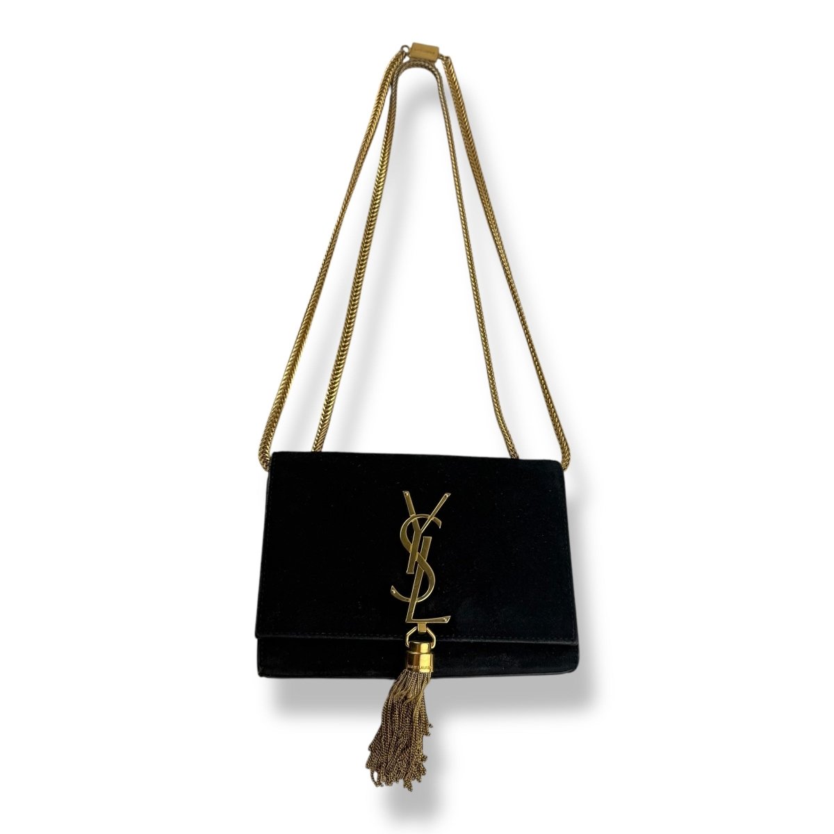 Saint Laurent YSL Black Suede Kate Tassel Mini Handbag