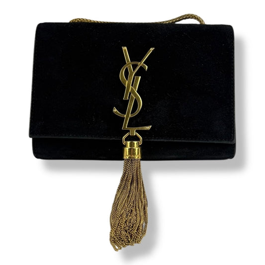 Saint Laurent YSL Black Suede Kate Tassel Mini Handbag