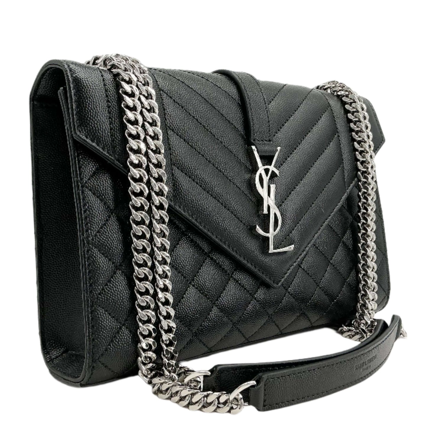Saint Laurent Grain De Poudre Satchel – Black
