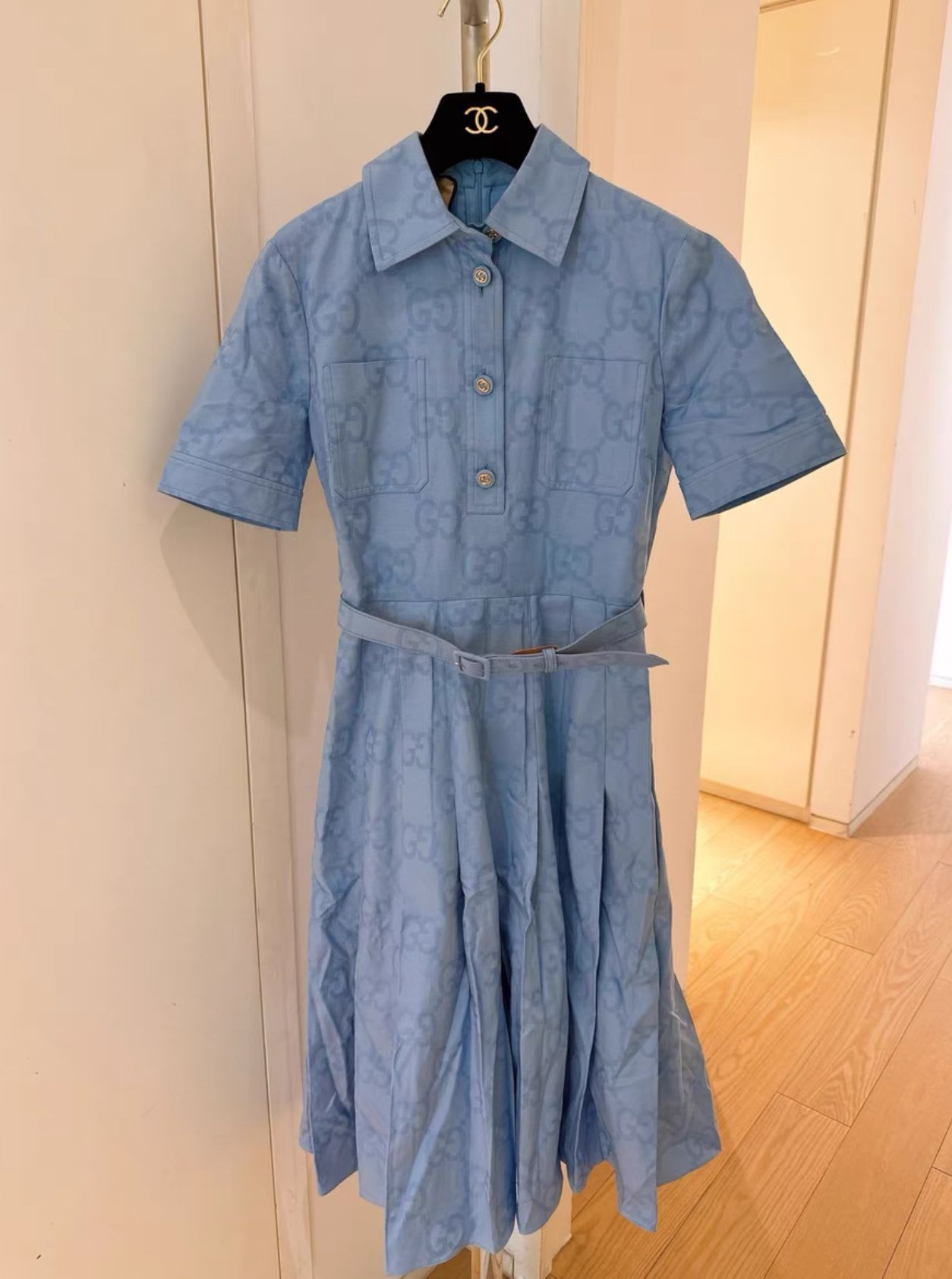 Gucci 23 full logo pleated dress s