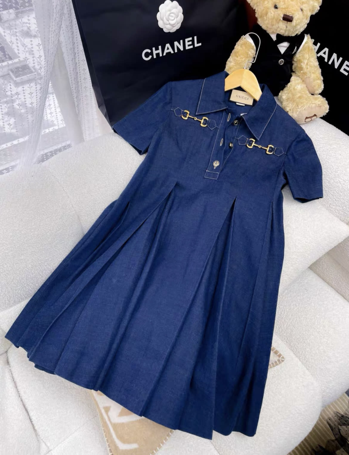 Gucci blue denim dress