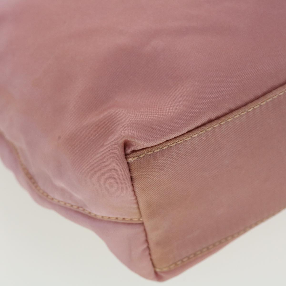 CHRISTIAN DIOR Maris Pearl Hand Bag Nylon Pink Auth yb139