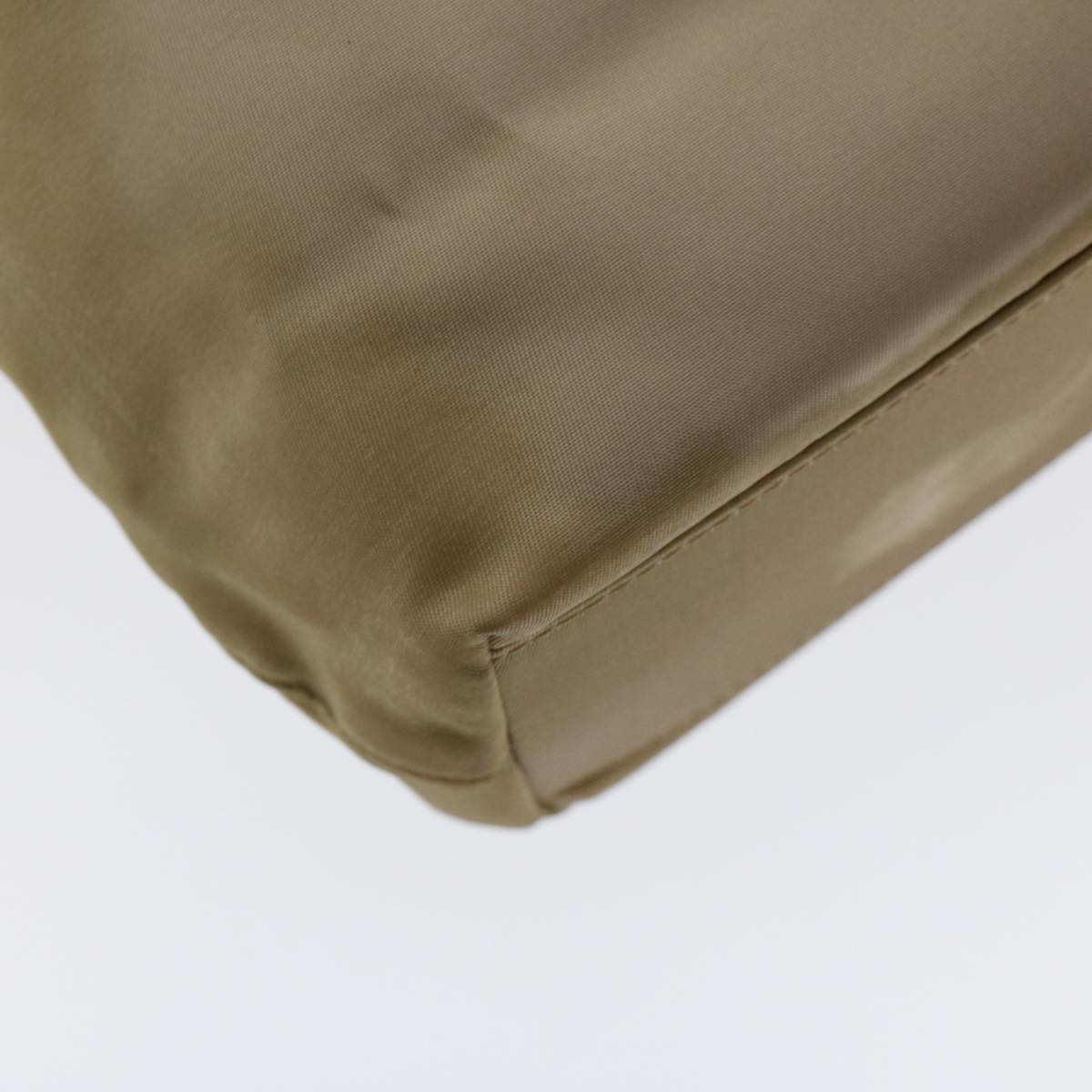 CHRISTIAN DIOR Maris Pearl Hand Bag Nylon Beige Auth yk7503