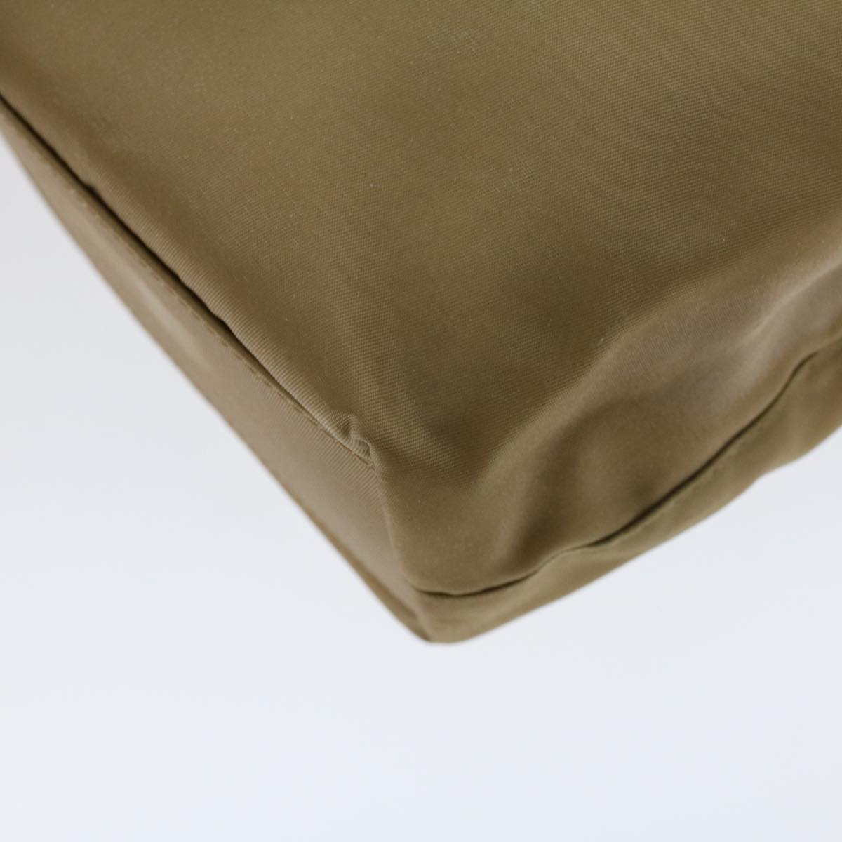 CHRISTIAN DIOR Maris Pearl Hand Bag Nylon Beige Auth yk7503