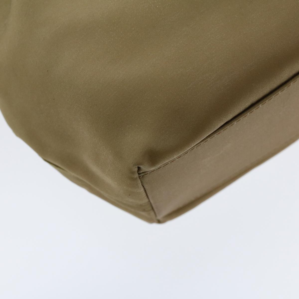 CHRISTIAN DIOR Maris Pearl Hand Bag Nylon Beige Auth yk7503