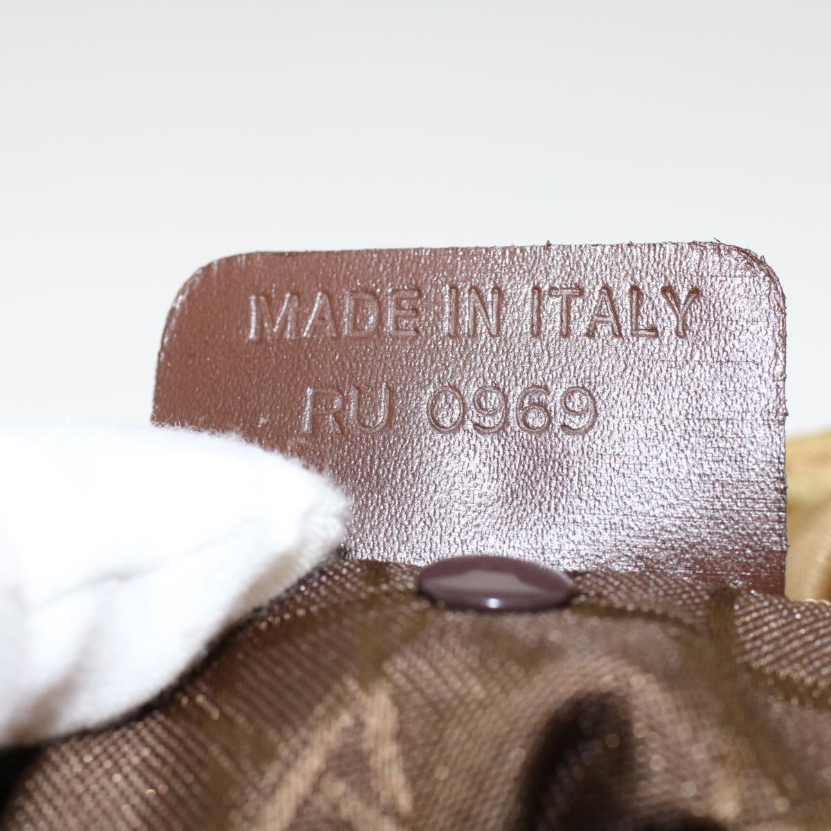 CHRISTIAN DIOR Maris Pearl Hand Bag Nylon Beige Auth yk7503