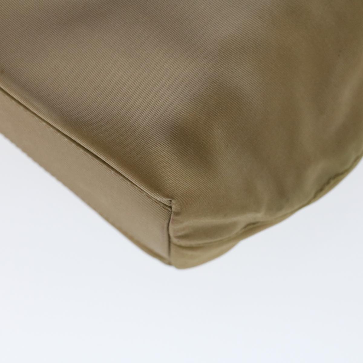 CHRISTIAN DIOR Maris Pearl Hand Bag Nylon Beige Auth yk7503